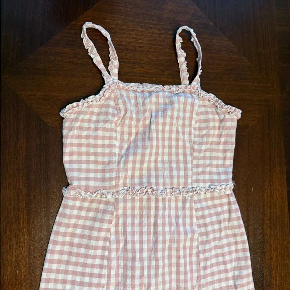Pink Checkered Ruffle Dress - Picture 6 of 10